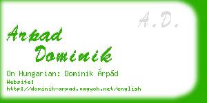arpad dominik business card