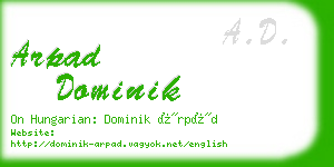 arpad dominik business card